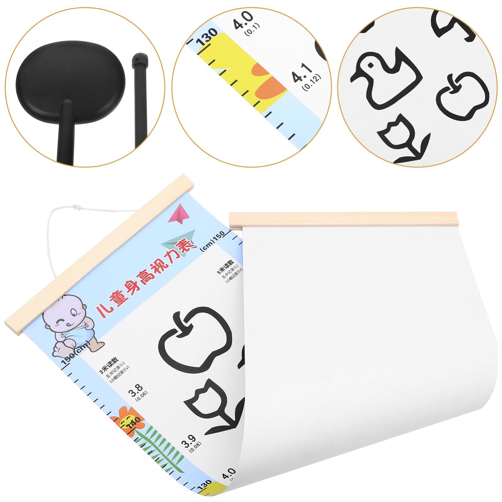 5sätze Holzrahmen Sehtest-tafel Für Standard Augenuntersuchung Diagramm Für Klassenzimmer Und Zuhause Klare Druckqualität Einfach Aufzuhängen Geeignet Für Altersgruppen