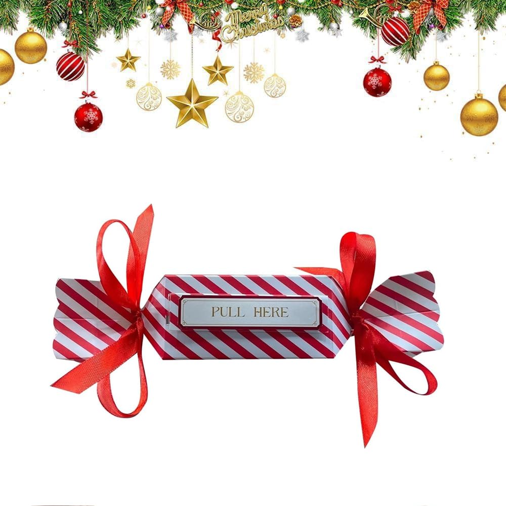 Peamoo 1Pcs/D 8Pcs Christmas Money Box Cash Gift Pull, Christmas Money Gift Boxes, Christmas Money Cracker, Creative Diy Box Pulling Out Cash, Surprise Christmas Money Gift Boxes For Kids/Adult ()