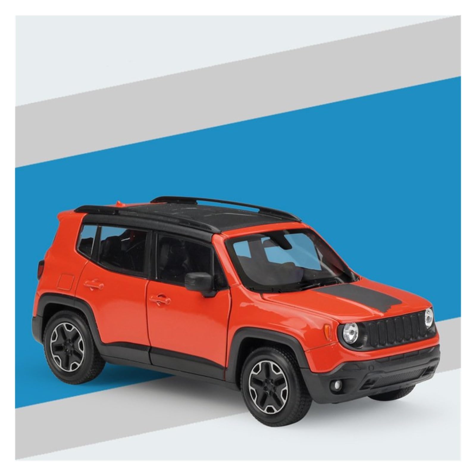 BANKOTO Diecast Car 1:24 For Jeep For Renegade For Trailhawk SUV Alloy Metal Diecast Car Model Display Collections Collectible Model(Orange)