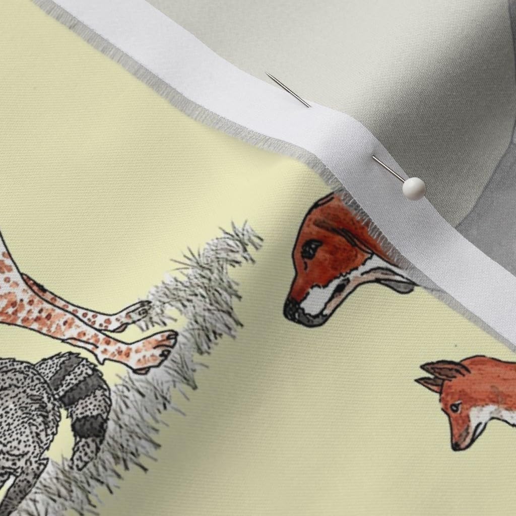 Spoonflower Fabric - Dogs Hound Fox Hunting Printed on Organic Cotton Sateen Fabric by The Yard - Sewing Quilting Apparel Home Decor