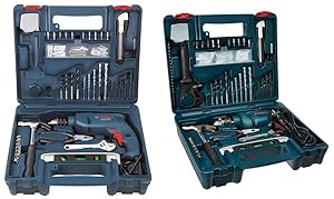 Bosch GSB 500W 500 RE Tool Set (Blue) & Bosch GSB 600 RE 13mm 600 Watt Smart Drill Kit