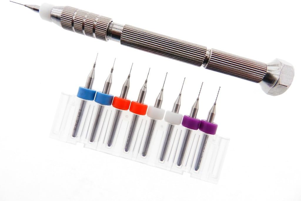 3D Printer Kit Standard + J-head Clogged Extruder Nozzle (2each) .2mm .3mm .4mm .5mm bits + Pin Vise Tool MK7 for MK8 Makerbot RepRap Felix 3.0 3.1 Universal 1.75mm filament ABS PLA