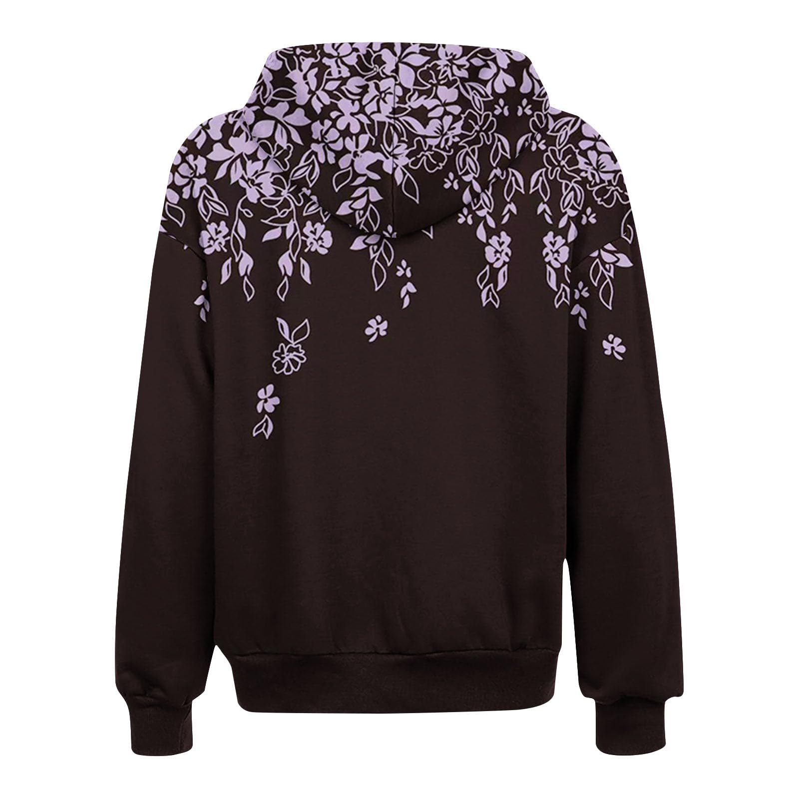 SYDUZAX Femme Sweat-Shirt Capuche Zippé Femme Sweat Imprimé Fleuri avec Fermeture Eclair Hoodie Manches Longues Et Poche Veste Chaude Chic Et Elegant Pas Cher Cardigan Sport Fitness Outdoor Basic