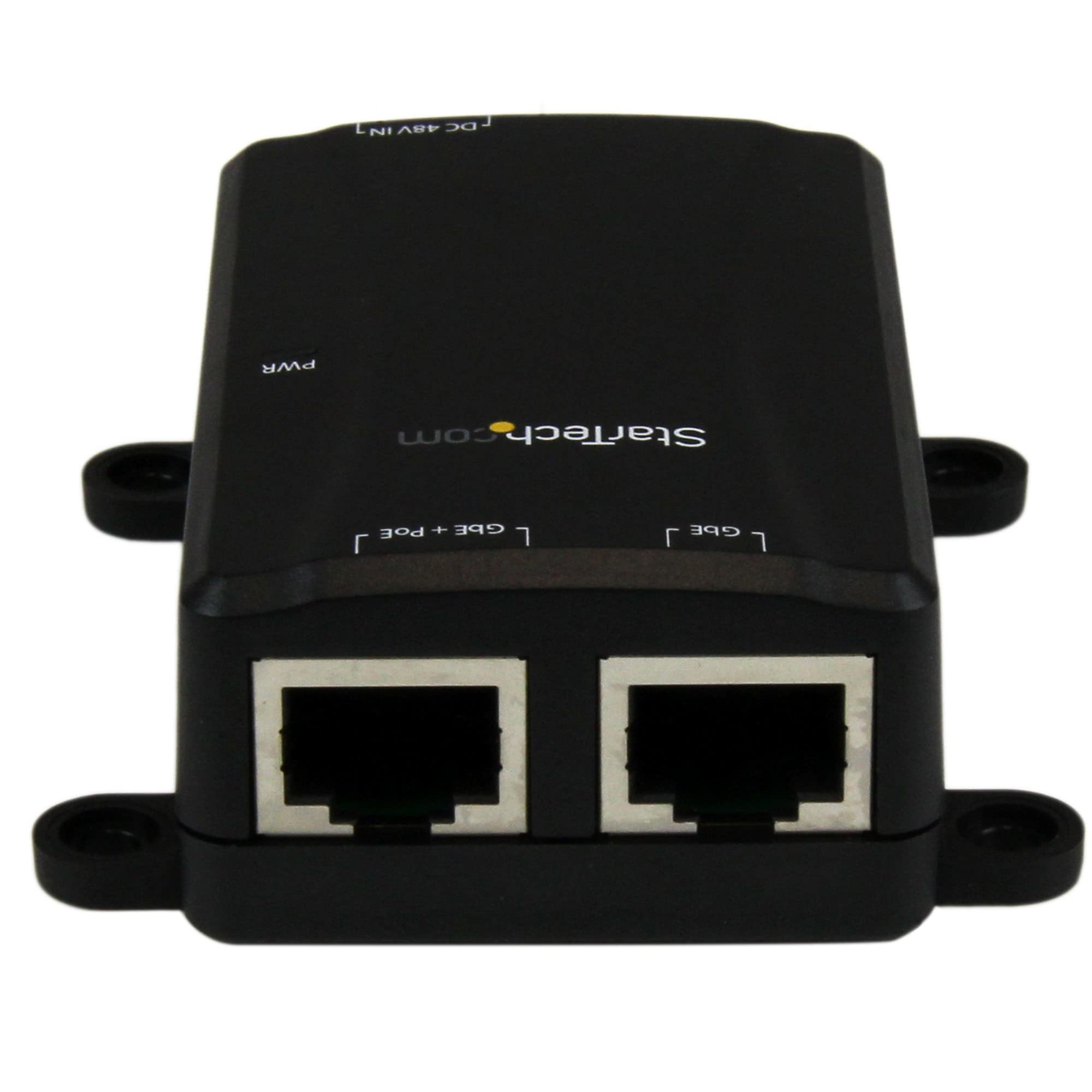 StarTech Injecteur Gigabit PoE+ 1 Port Midspan mural 802.3at/af (POEINJ1GW) | Power over Ethernet, 30W, Boitier bureau ou mural, Câble Cat5, Plug-and-play, PSE