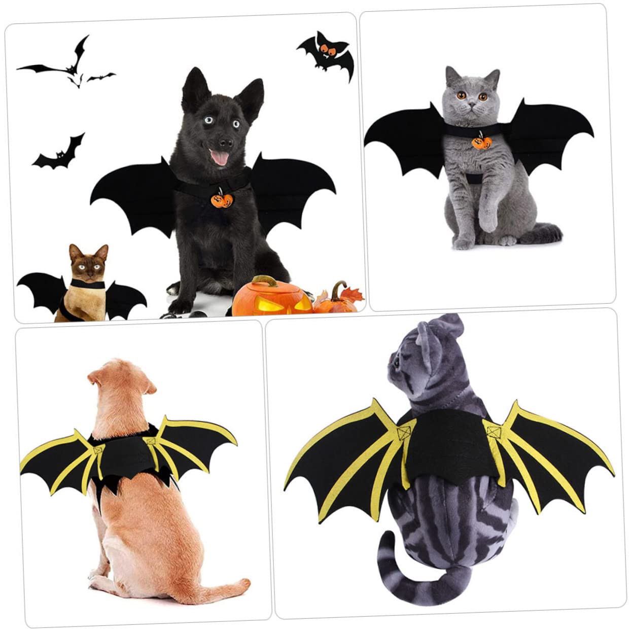 Déguisement Chien Ailes Chauve-Souris - Costume Halloween Fêtes, Taille S M L, Feutre - 13