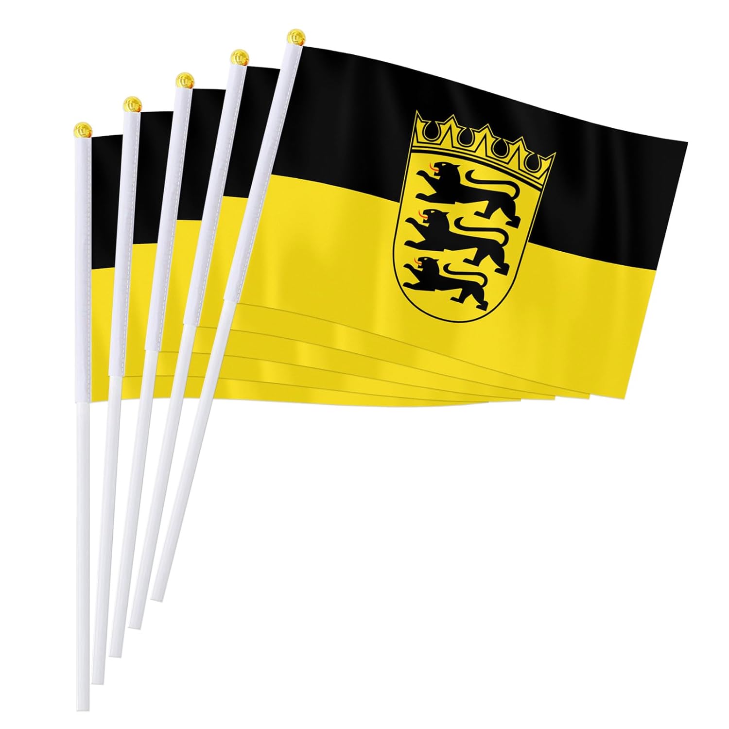 PTEROSAUR バーデン=ヴュルテンベルク州 手持ちフラッグ 50個パック 5.5x8.2インチ バーデン=ヴュルテンベルク州