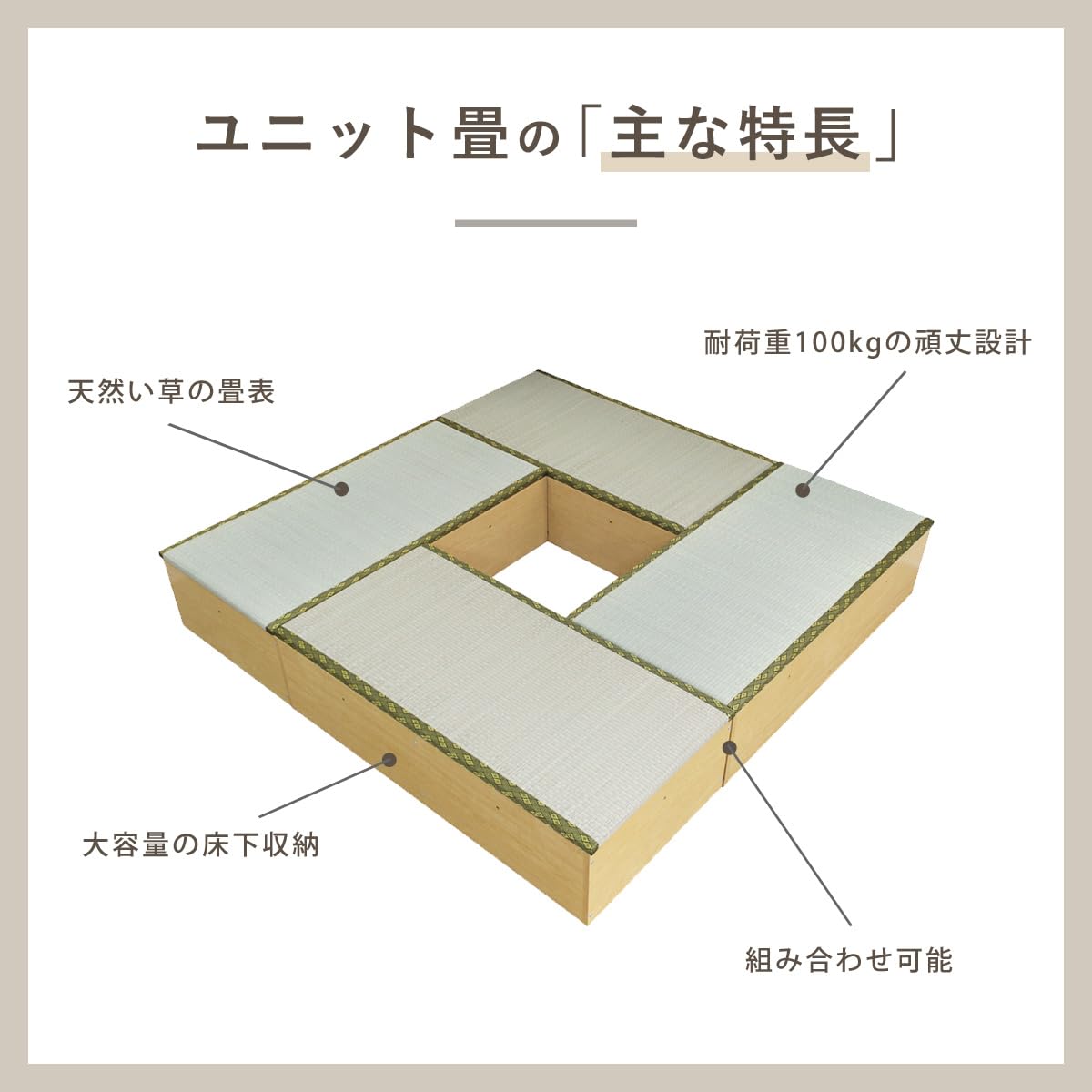 Amazon｜J-Supply ユニット畳 高床式ユニット畳 畳収納ボックス 収納 