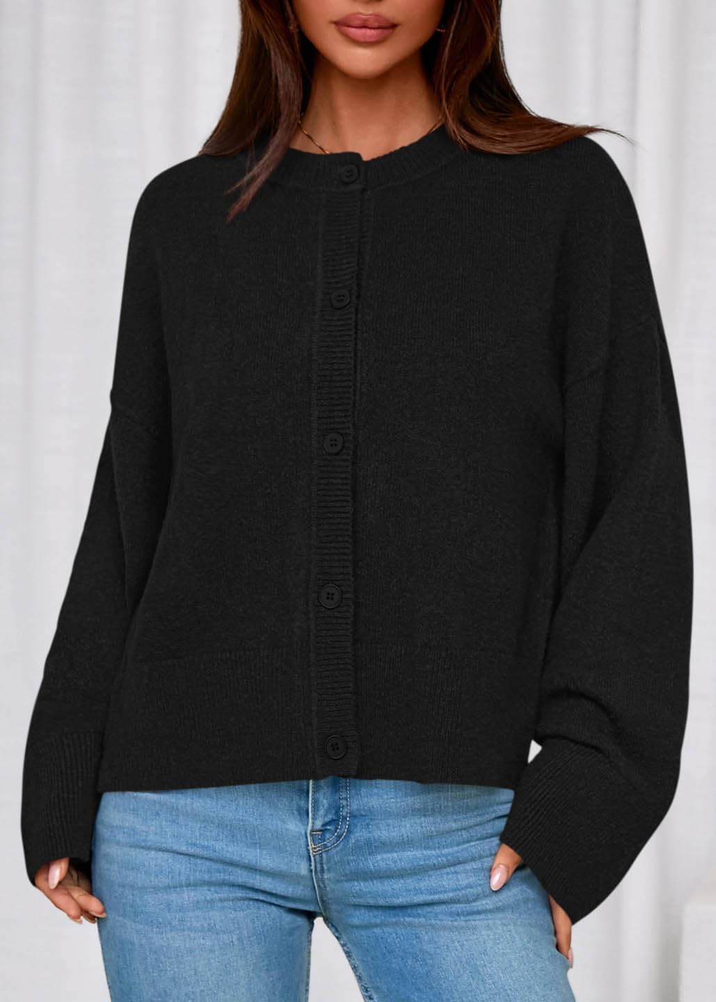 KIRUNDO Cardigan Sweaters for Women Fall Trendy Long Sleeve Chunky Knit Button Up Oversized Winter Jacket Casual Outwear