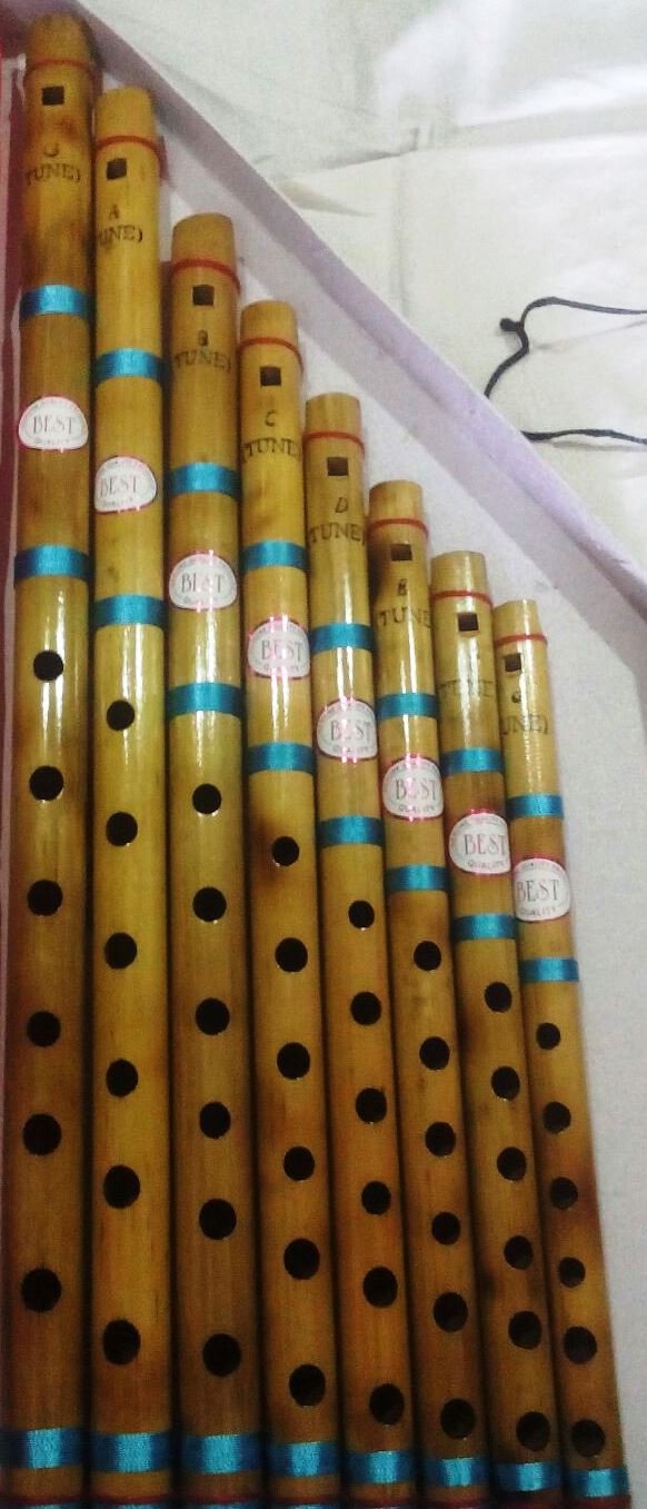 Set of 8 Bamboo Flute Wooden Straight Lip Flute with Different Scales