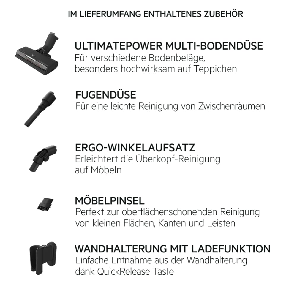 AEG Serie 7000 ÖKO Akku-Staubsauger, extra Kraftvoll, Ultraleicht 2,2kg, Ergonomisch, 70% Recyclingmaterial, bis zu 50 Min, 120m², 2in1, 5-Stufige Filtration, alle Böden, Automatik, grau, AP71UB14AM