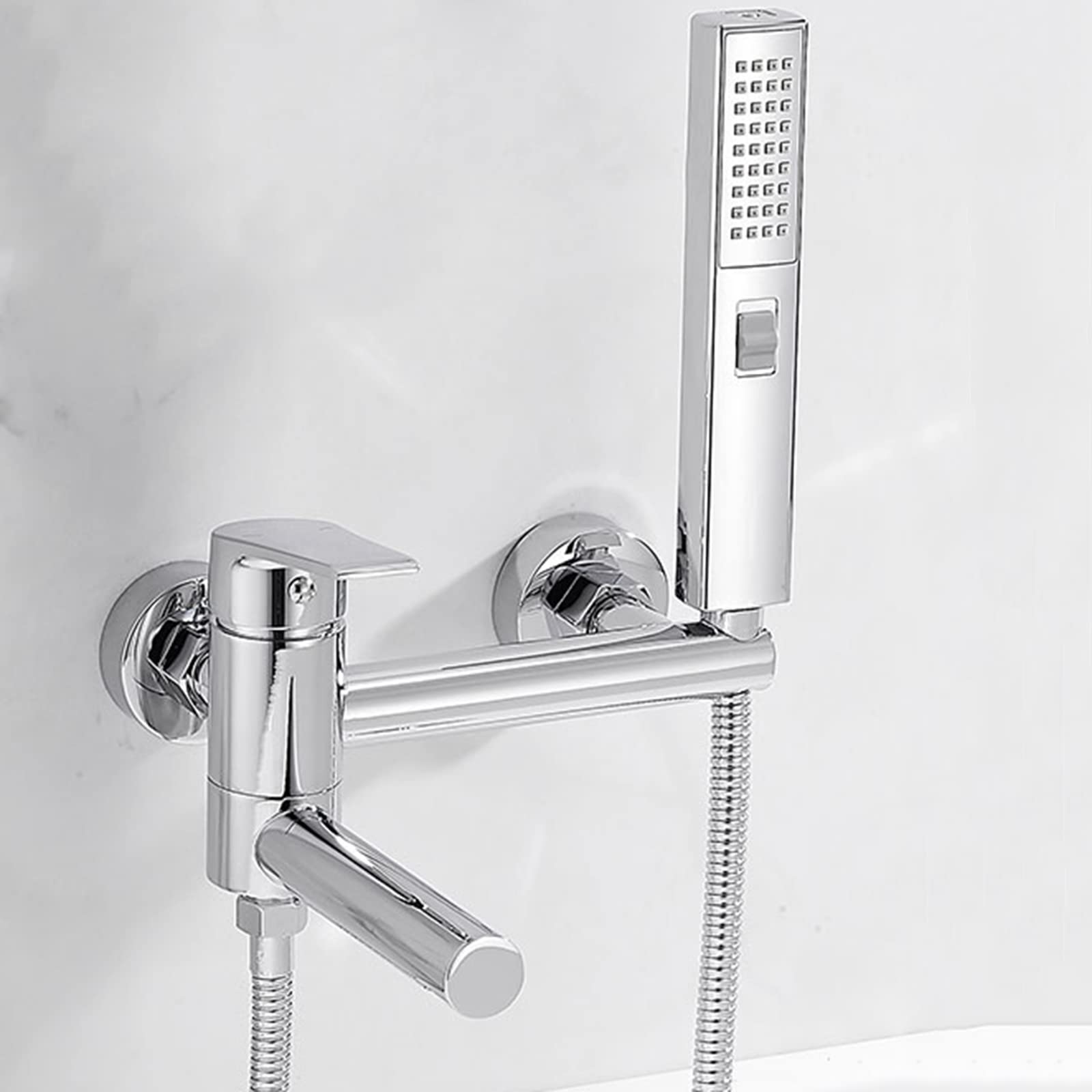 VDOQTLJT Bathtub Faucet with Handheld Shower s Brass Cold and Hot Water Swivel Bathroom Tub s-Black(Nero)