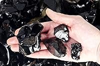Vista 2 de Fantasia Materiales: 1 libra de piedras en bruto de obsidiana negra de México - Vidrio de volcán natural crudo