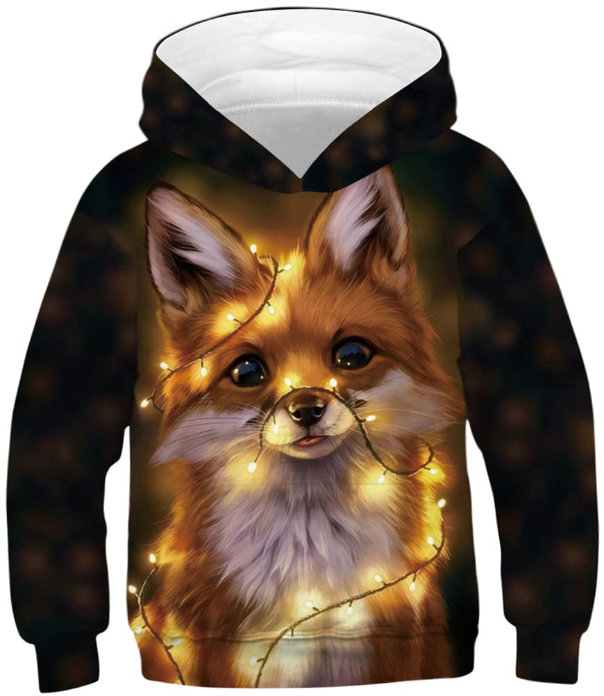 Ocean Plus Bambini Ragazzi Impronta Animale Felpa con Cappuccio 3D Giovane Maniche Lunghe Felpa Sweatshirt