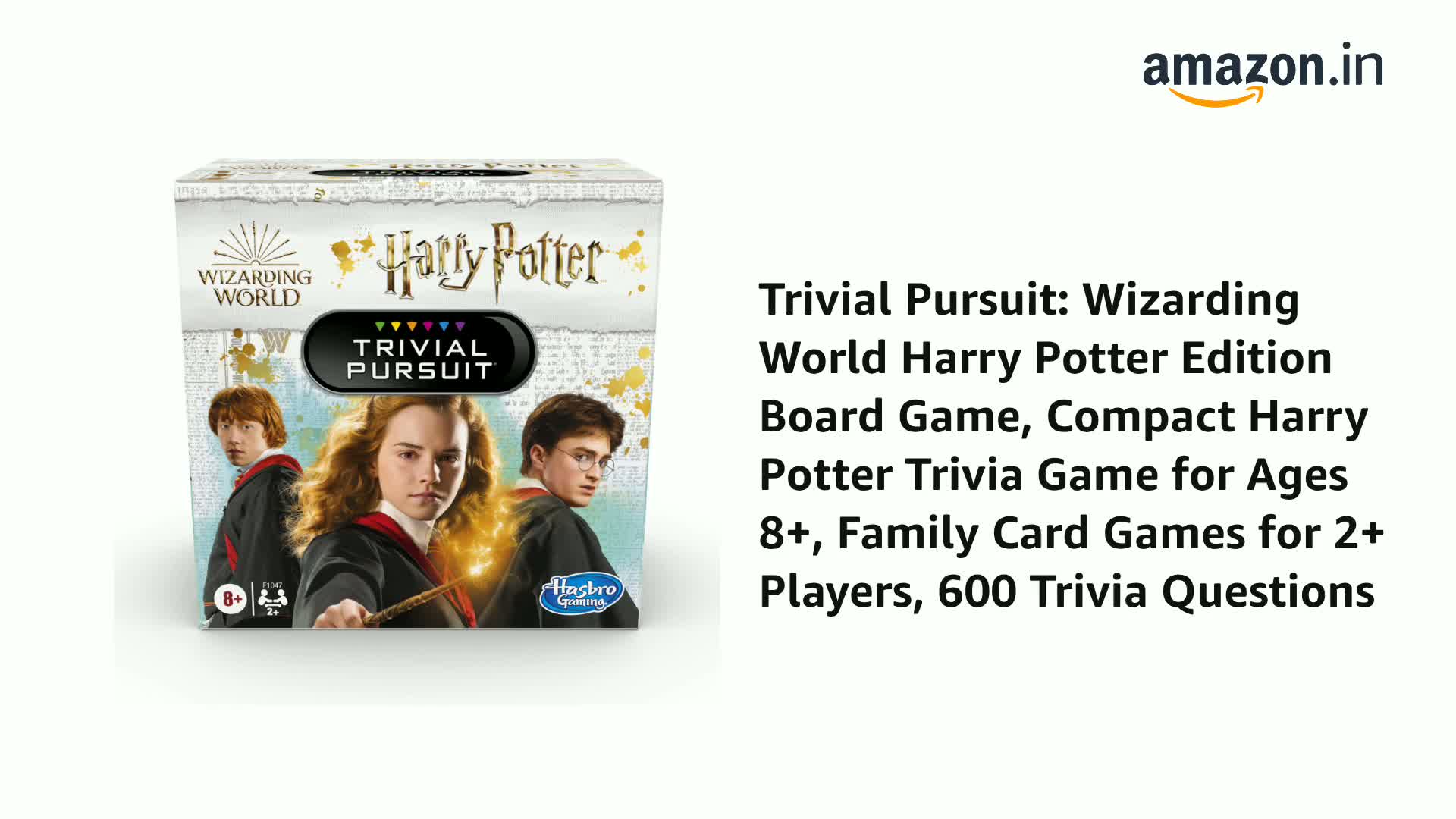Trivial Pursuit: Wizarding World Harry Potter Edition Juego de preguntas compacto para 2 o más jugadores, 600 preguntas de trivia, a partir de 8 años