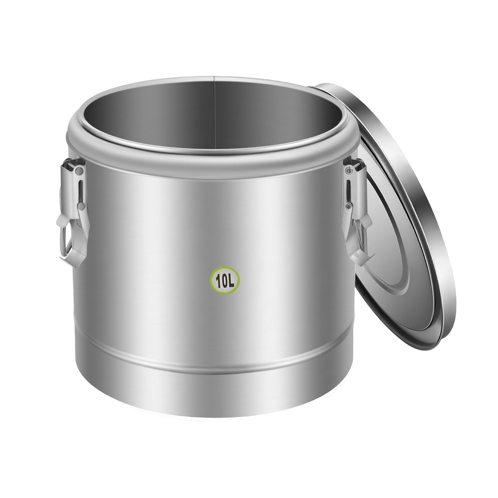 Contenitore termico professionale, 10/20/30 l, ermetico, in acciaio inox, con coperchio e chiusura di serraggio, per pasta, zuppe, cereali, grande contenitore termico per cibo (10 l)