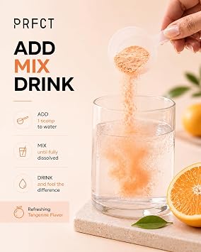 PRFCT Morning 3-in-1 Electrolyte Powder -15-Min Fast Hydration - Metabolism & Cortisol Support - 1,200mg Electrolytes - Vitamin C | B6 | B12 | Zinc | ACV | Turmeric - Orange Juice Flavor 30 Day Supply