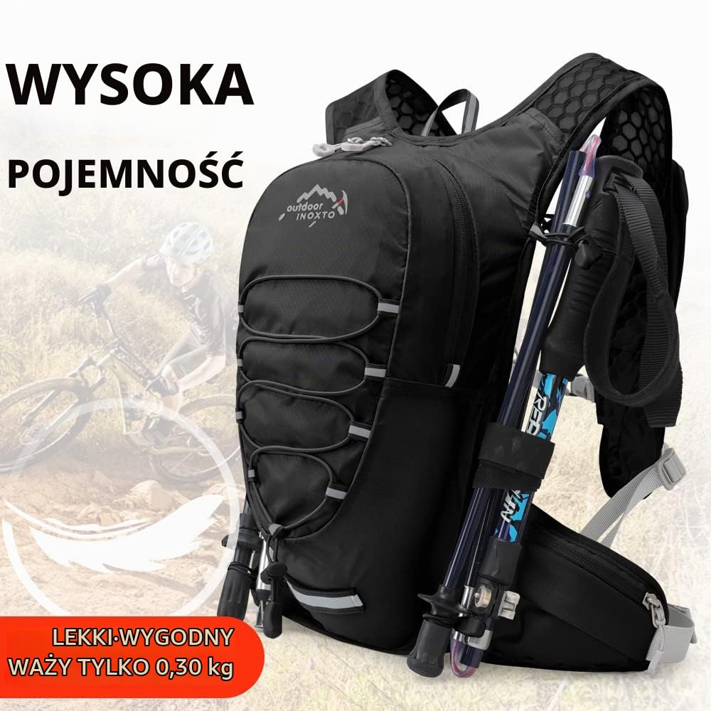 IX INOXTO Kamizelka do biegania dla mężczyzn i kobiet, plecak wodny do biegania, 3 l, do biegania w terenie, maratonu, wyścigu, wędrówek