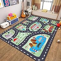 Amazon.co.jp: 子供ゲームパッド 遊びマット 道路交通 120*160cm 数字