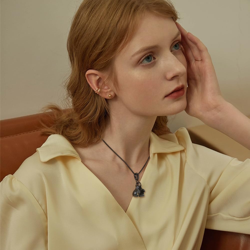 UNICRAFTALE 3Pcs 3Colors 60cm Boxing Gloves Necklaces Mens Pendant Necklaces Sportsman Fitness Necklaces Titanium Steel Charm Cool Punk Necklaces for Men Birthday Valentine Gift - Image 6