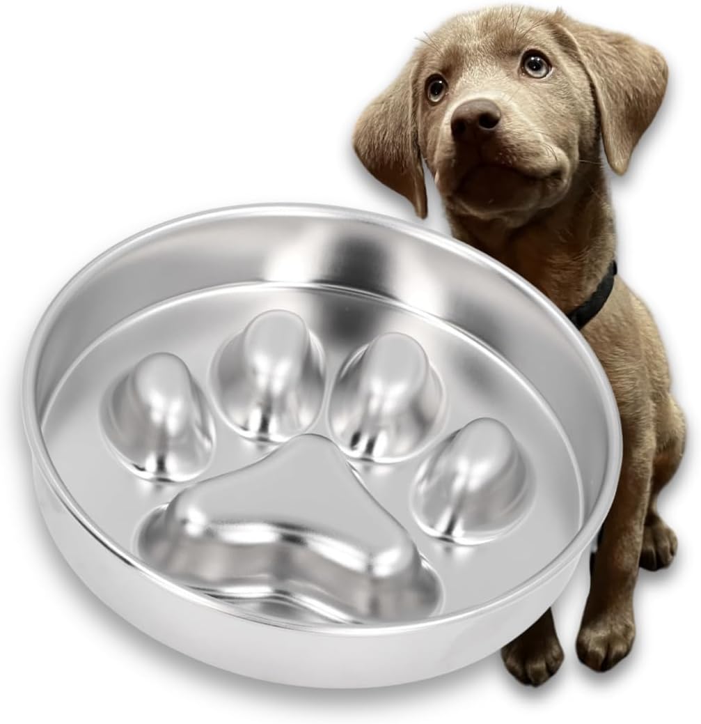 STRUNGZ Stainless Steel Slow Feeder Dog Bowl – 2 Cups Capacity With Non-Slip Silicone Base