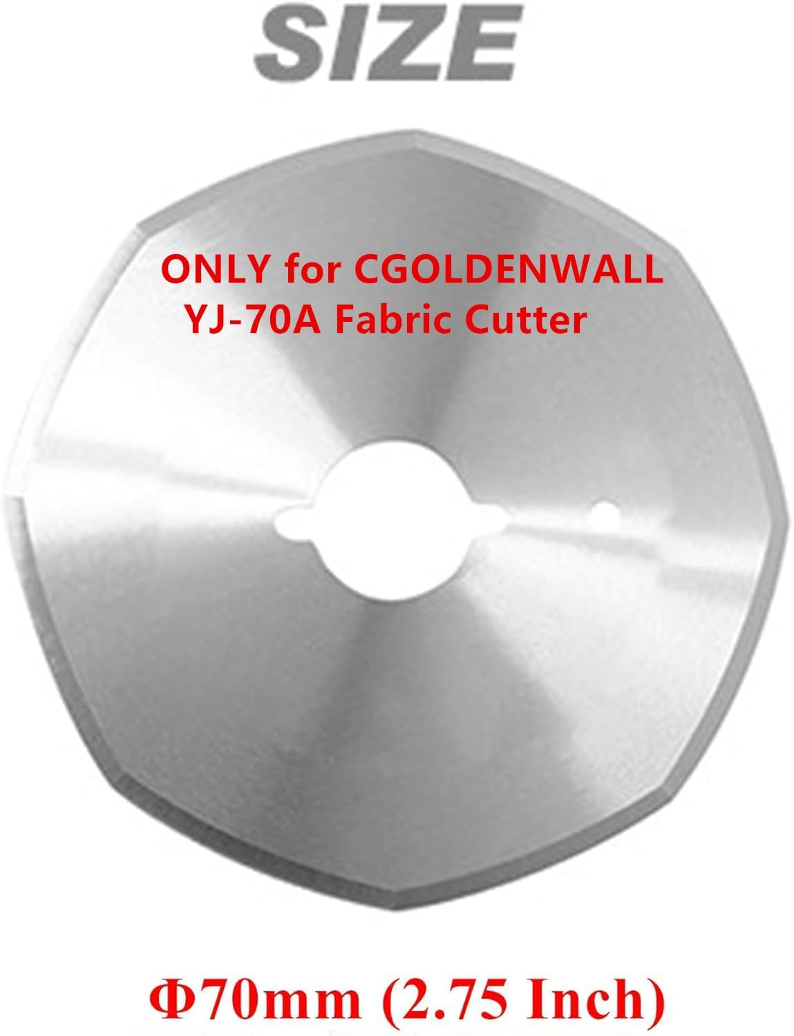 CGOLDENWALL 1 Pc High speed steel Blade 70mm/2.75inch Diameter Rotary cutter blades for YJ-70A Electric Rotary Fabric Cutter Cloth Carpet Cutter
