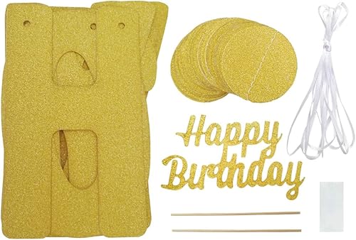 Miniatura 7 de Decoraciones de fiesta de cumpleaños Holy Sht You're Old Glitter Gold Banner Circle Dots Garland Happy Birthday Cake Topper 30th-40th-50th-60th-70th