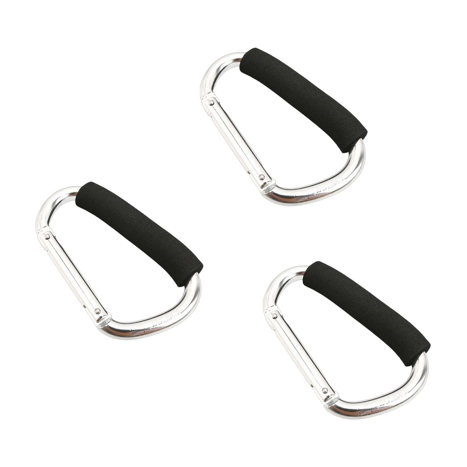 PMFACE 3Pcs D Shape Sponge Mountaineering Buckles Aluminum Alloys Carabiner Hook with Sponges Clip Shopping Bag Holder