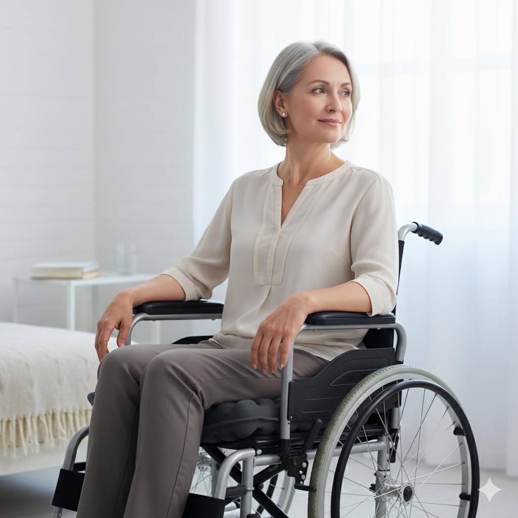 Cojín Antiescaras de Gel para Sedestación Prolongada, Alivio de Presión, Antiúlceras por Presión, Cojín Postural para Sillas de Ruedas, Oficina, Coche y Hogar