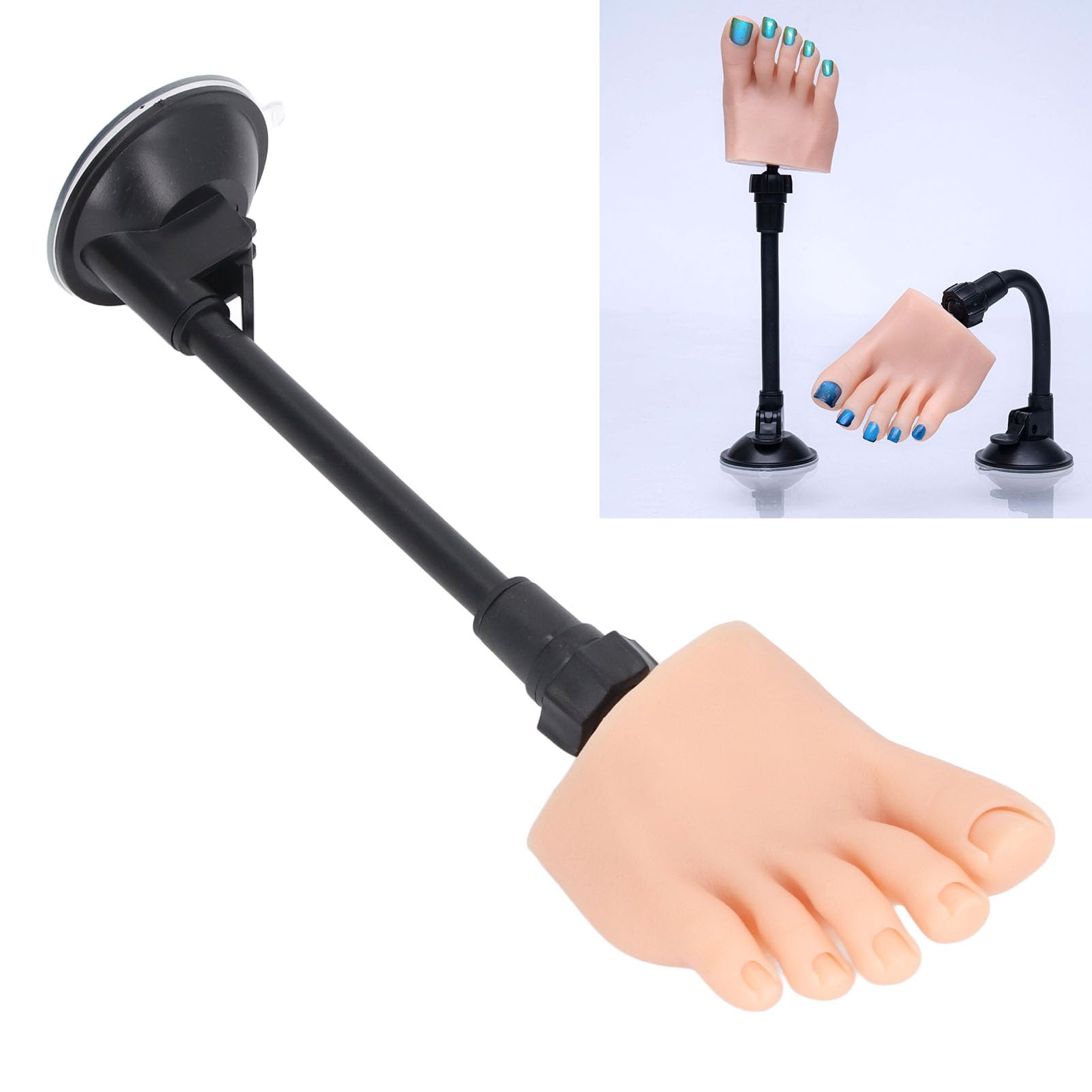 Asixxsix Model Stopy do ćwiczeń Paznokci Silikonowych, Regulowane Kąty z Solidnym Wsparciem do Treningu Pedicure z Tatuażem na Paznokcie (Prawa noga)