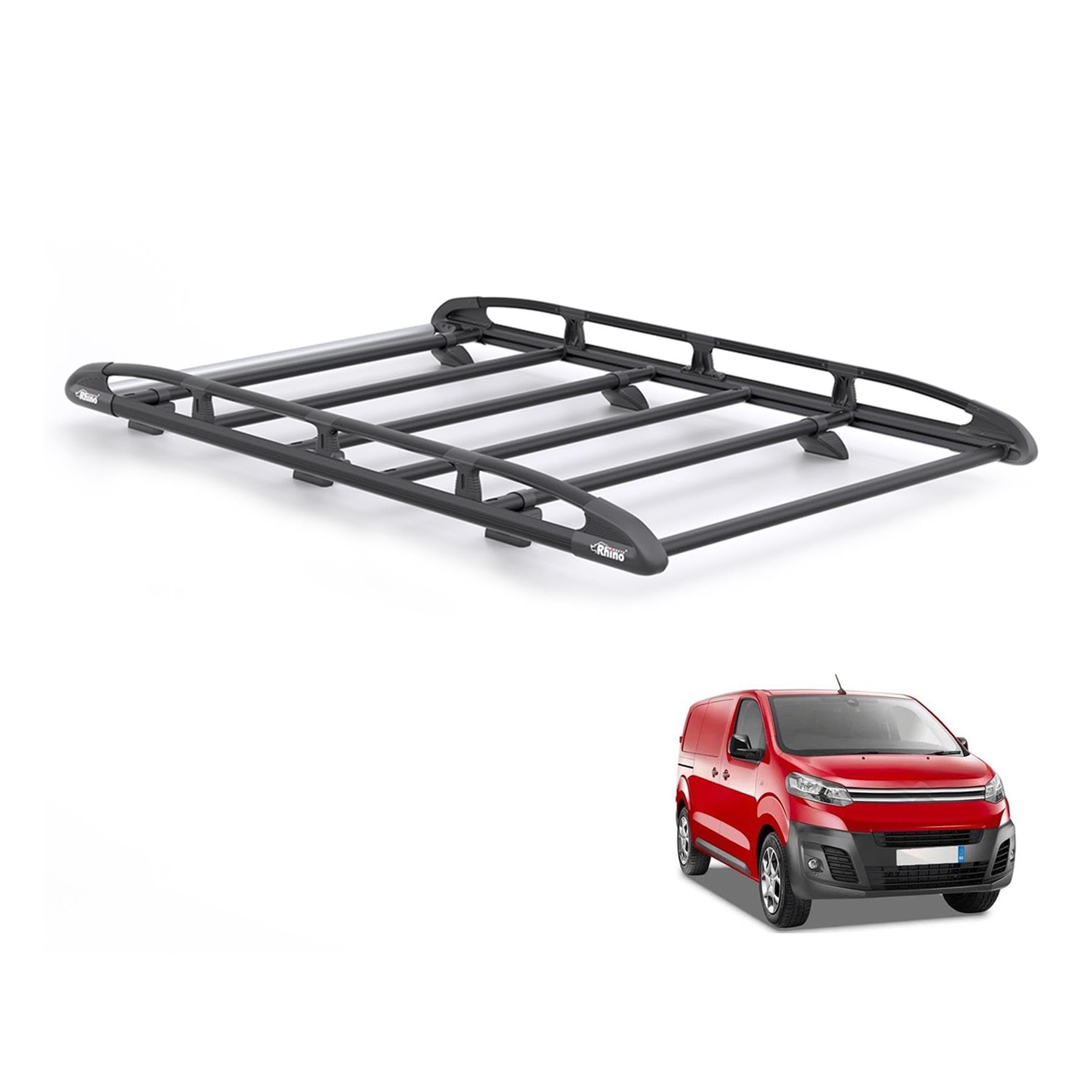 Rhino Black Roof Rack for Peugeot Expert 2016+ Van (Only for
