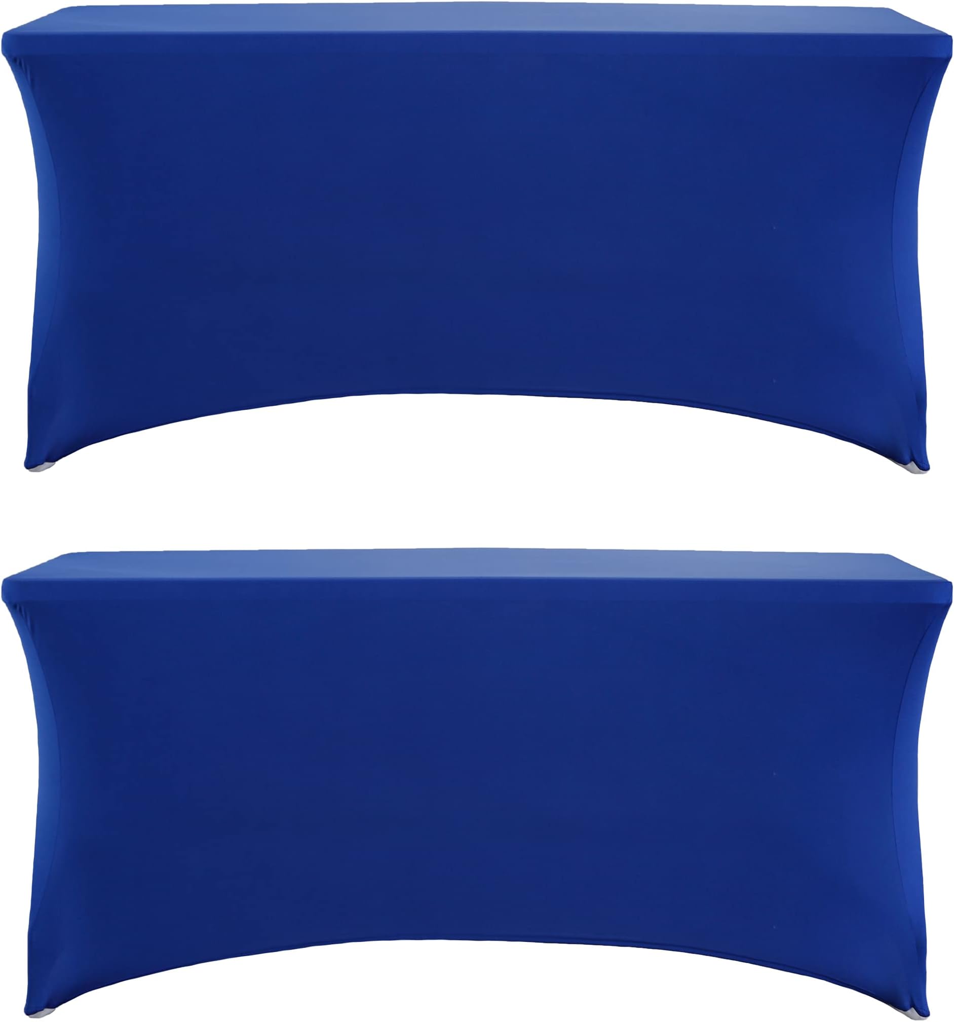 2 Pack 5ft Rectangle Blue Cocktail Tablecloth with Stretch Spandex Fitted Table Cover for Bar Table Wedding Table Cocktail Table Massage Table Kitchen Table