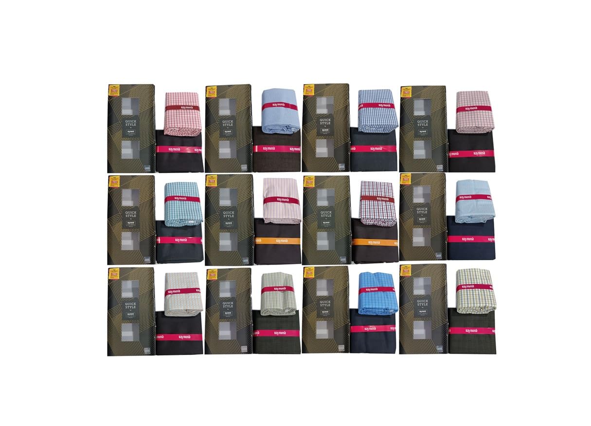 raymond fabrics Raymond Quick Style Men’s Shirt & Trouser Fabric Combo – Pack of 12 | Premium Cotton Shirts & Poly-Viscose Pants | Formal Office Wear | Unstitched Fabric Set-picture-19