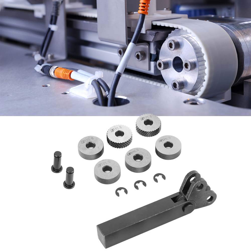 Outil de Moletage en Acier 7 Pièces, Godrone 0.5/1/2Mm Diagonale Double Roue Linéaire Moletage Ensemble Tour Cutter Machine
