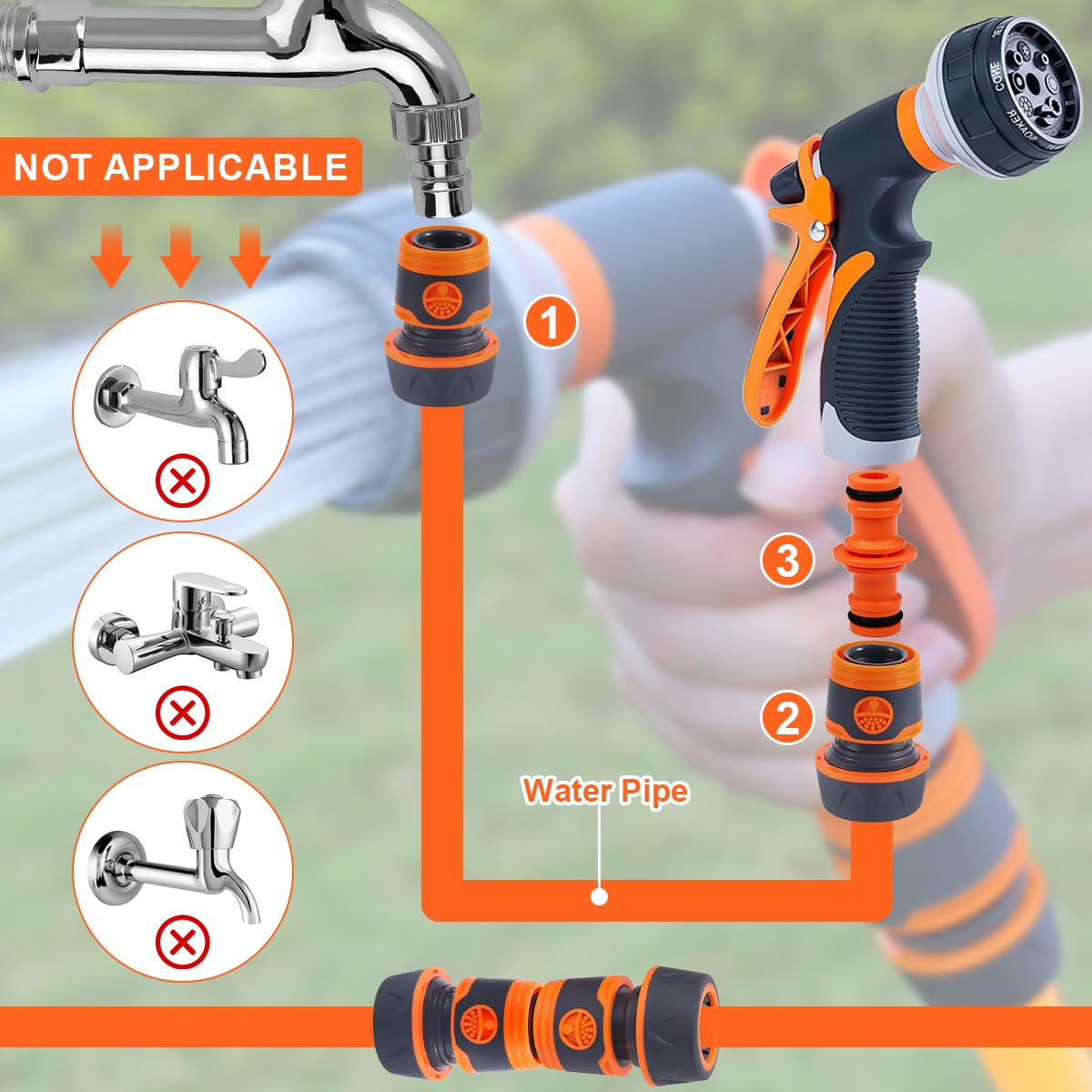 Kit De 4 Conectores Rápidos Para Manguera De Jardín 3/4 - Incluye 2 Acoplamientos, Fácil Instalación Sin Fugas