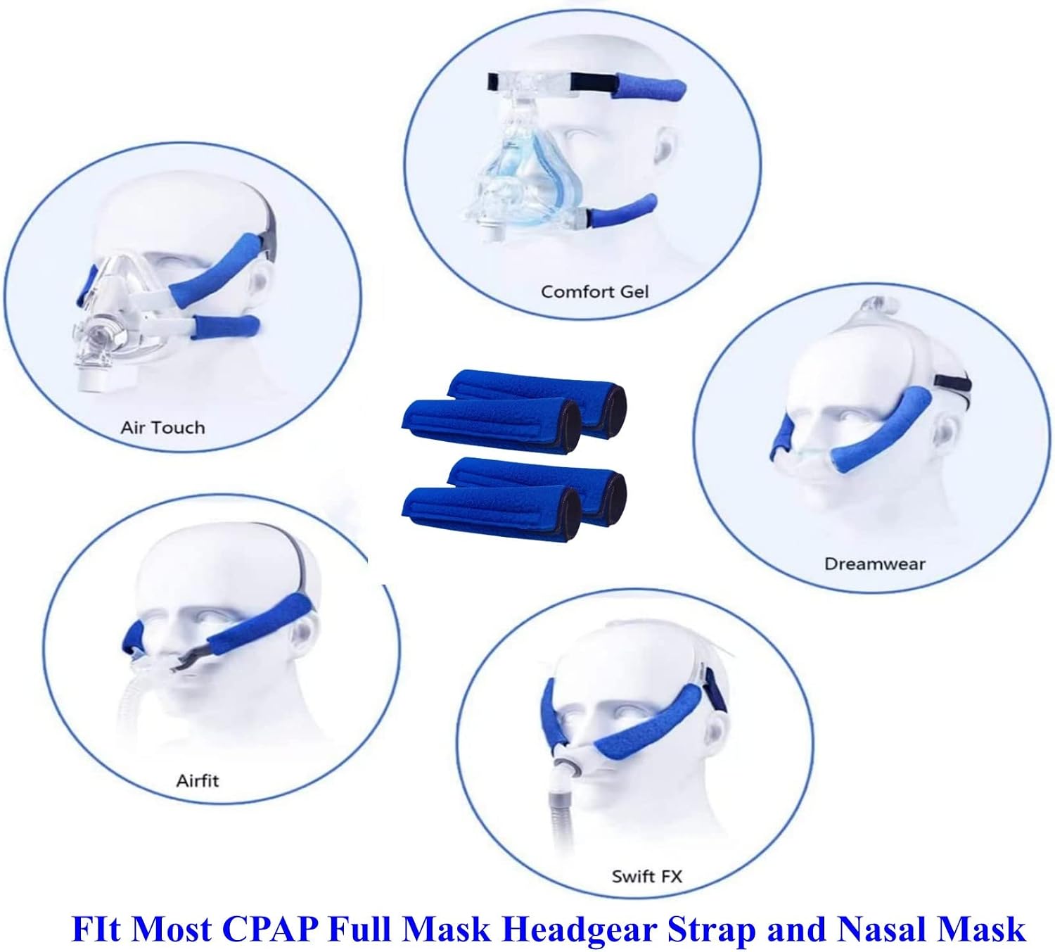 CPAP Strap Covers, CPAP Pads Cushions for Most CPAP Headgear Straps Comfortbale Breathable (4 Pack)…