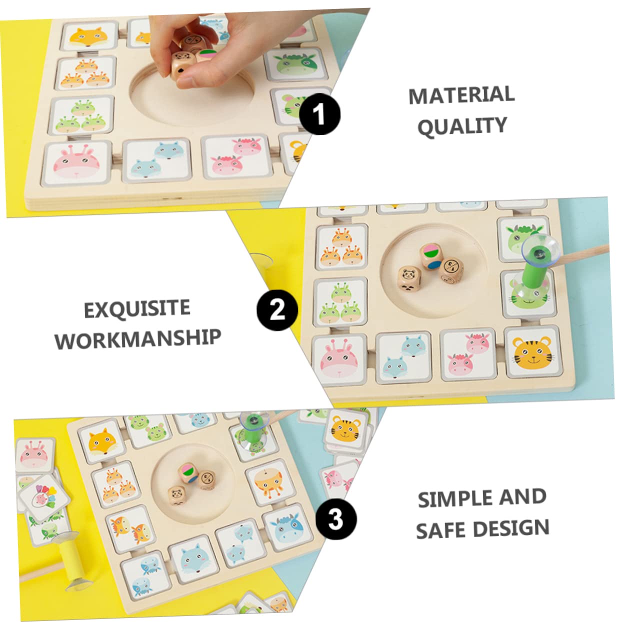 Yardwe 1 Set Giochi da Tavolo per Carte Animali Educativo Portatile per Sviluppo Intellettivo e Divertimento Adatto Ragazzi e Ragazze