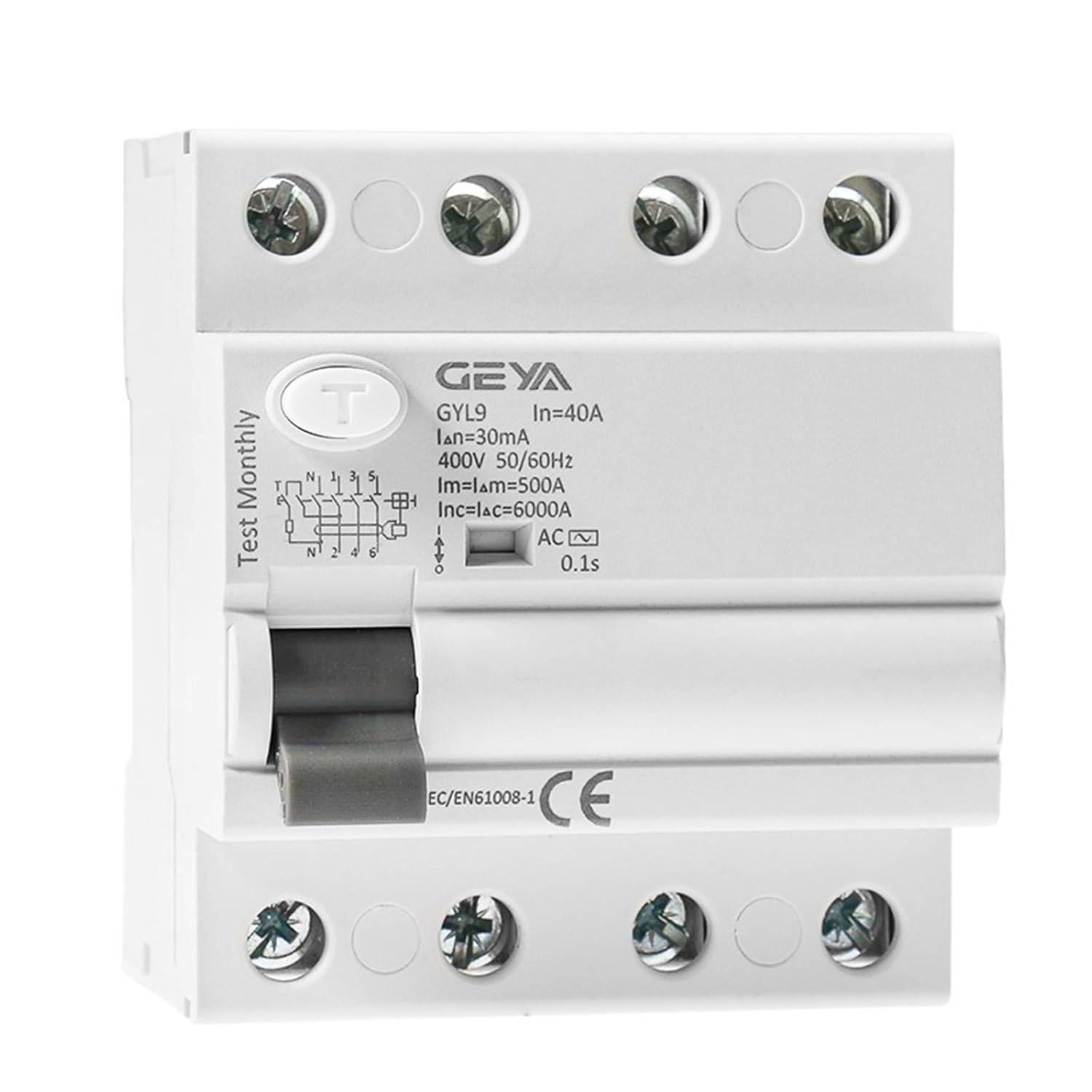 GYL9 AC 残留電流サーキットブレーカー電磁差動ブレーカースイッチ 4P 40A 63A 100A 1 個(4P 40A,30m タイプA RCD  電磁式残留電流遮断器 ELCB 3P+N 40A 63A ELCB 脈動直流残留電流検出(30ma,4P 63A) GYL9 AC 残留電流電磁差動ブレーカー安全スイッチ  4P 40A 63A 100A 1 個 ... GYL9 AC 残留電流遮断器 差動ブレーカー 安全スイッチ 4P 25A 40A 63A 100A(4P 25A、30mA)