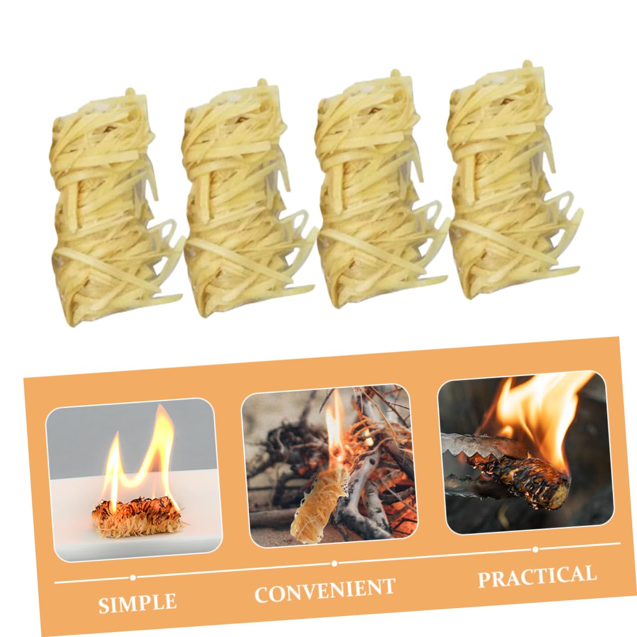 UPKOCH 50Pcs Quick Natural Fire Starters Easy to Use Lighters for Outdoor Cooking Camping BBQ Fire Pits Reliable Performance for All Your Adventures