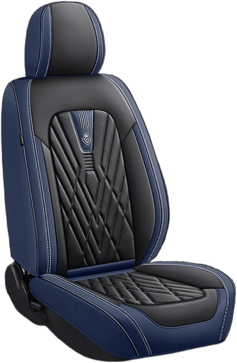Custom Fit Breathable Water-Proof PU Leather Car Seat Cover for Hyundai Kona 2018-2023 2024 Interior Seat Covers Airbag Compatible (Full Set 5 Seats,Black Blue)