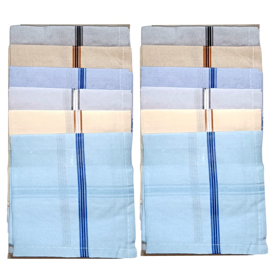 Avikar Set of 12 pcs Hankies for Men's/Boy's Pure Cotton White Colour With Border Hankies/Hanky/Handkerchief [White] Handkerchief (Pack of 12)-image-19