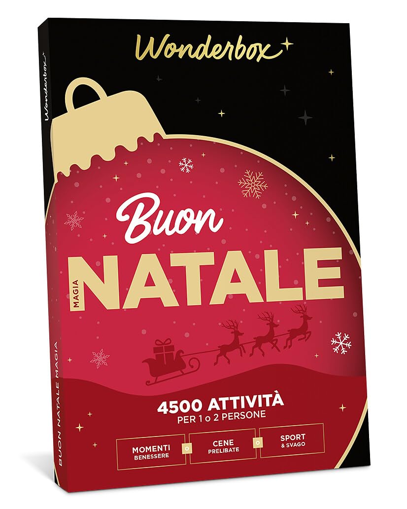 WONDERBOX - Cofanetto regalo - Buon Natale magia - Per 1 o 2 persone | 1 attività a scelta - Più di 4500 esperienze - Momenti benessere, cene prelibate o sport & svago