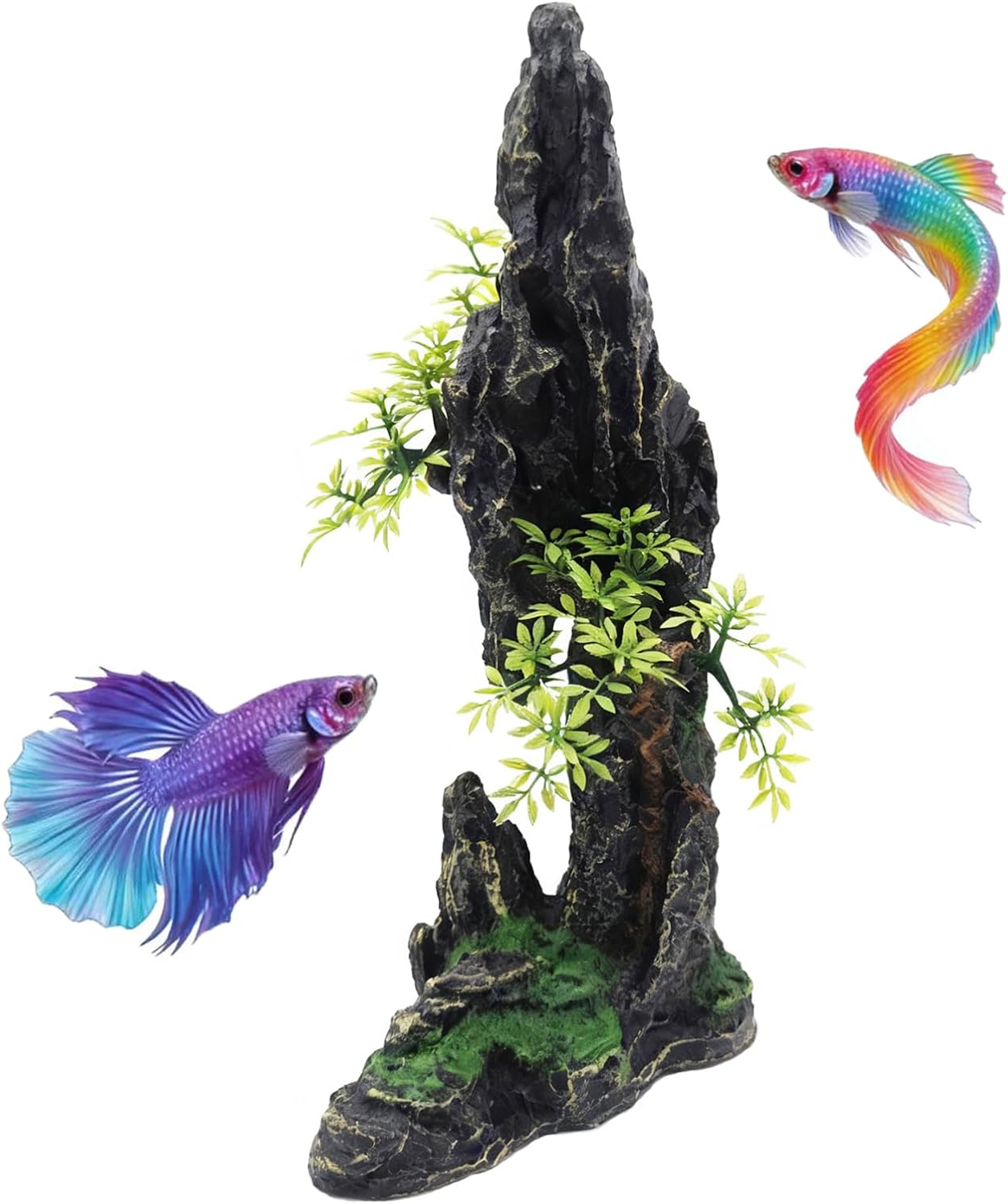 Large Aquarium Decoration Resin Rockery Landscape Castle Decoration Fighting Fish Hiding Cave Fish Tank Decoration Accessories - Height 13.5 inches