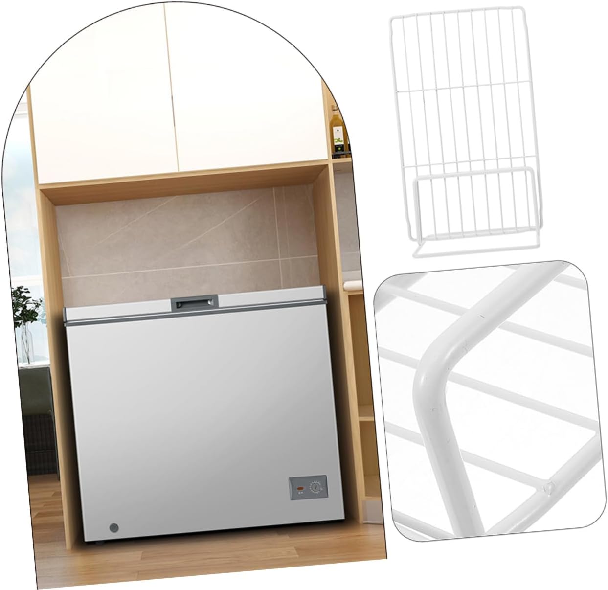 2pcs Adjustable Freezer Dividers Mesh Refrigerator Storage Separator Height Adjustable Divider for Freezer Organization Easy Installation Multi-Scene Use