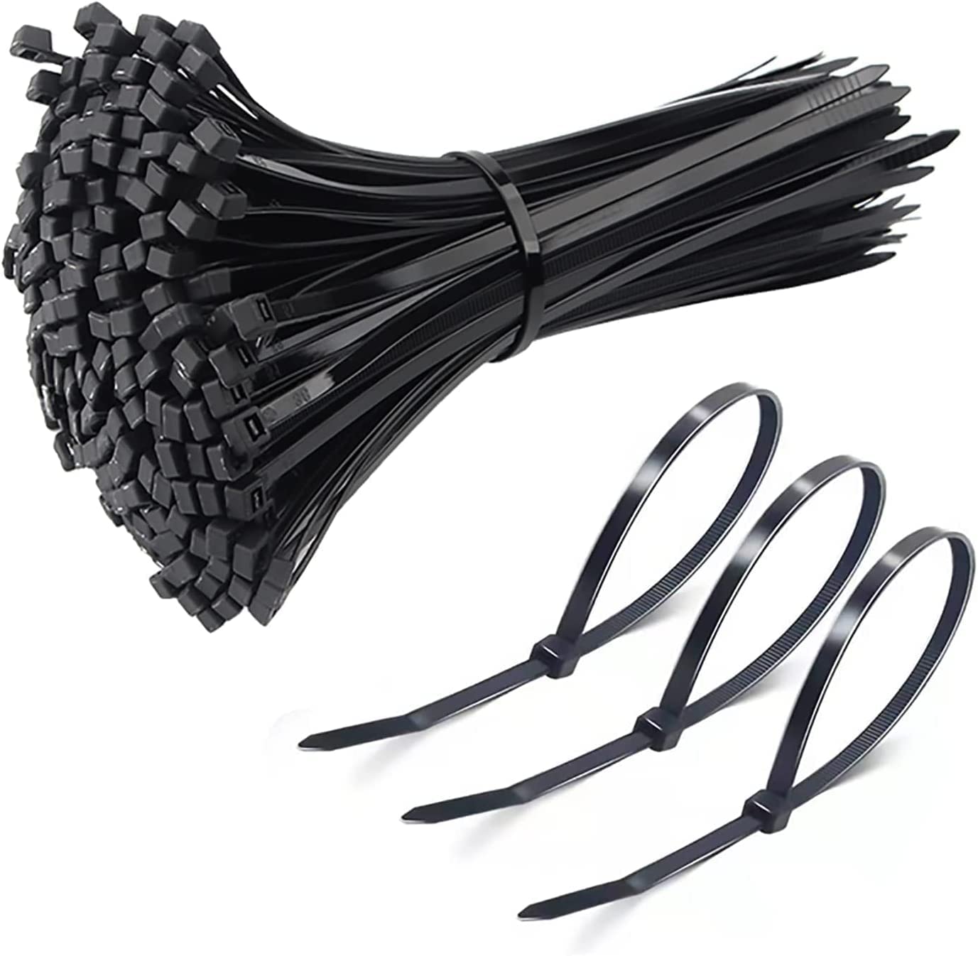 Orinon | 90 Pcs Black Nylon Cable Ties | 370mm x 4.8mm | Heavy Duty | Cable Wire Ties Self Locking, Nylon Zip Ties for Home Office Garage and Workshop