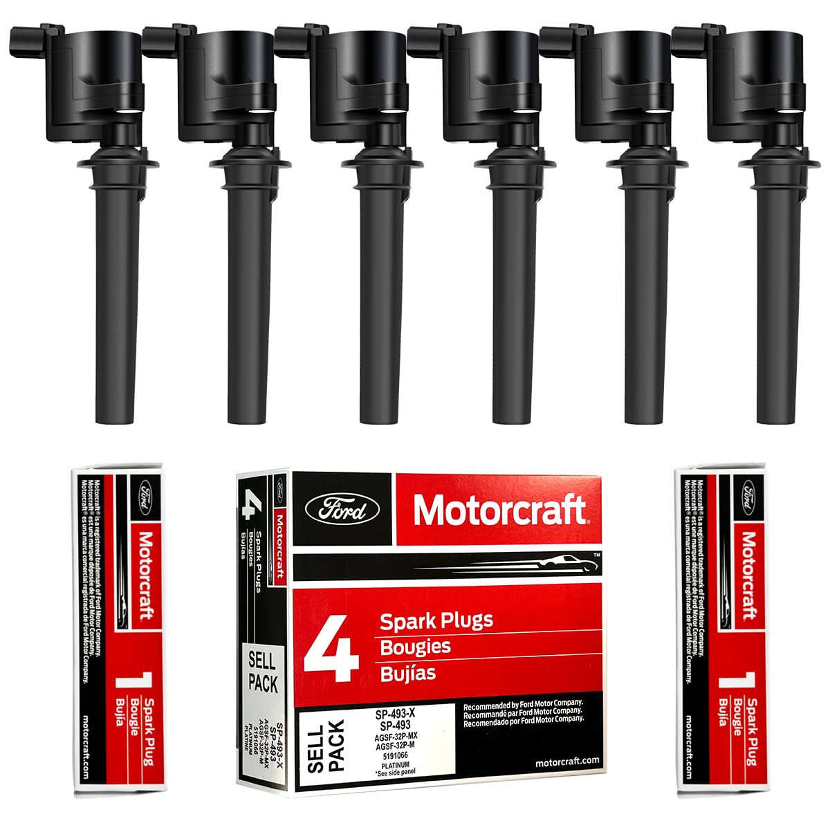 Amazon.com: MAS Set of 6 Ignition Coils Pack & Motorcraft Spark