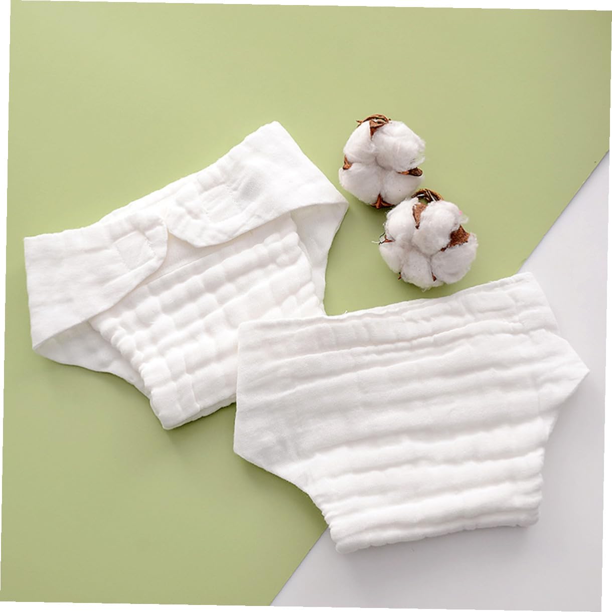 Pañales Reutilizables Secado Rápido y Transpirables de Algodón Blanco para Ñiño 5 Piezas Ideales para Viajar y Dormir Cómodamente