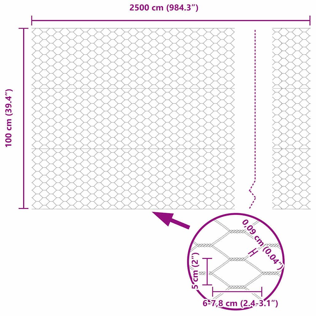 Geschweißter Drahtzaun Zaunelement 25 x 1 m mit Pfosten Set aus PVC-beschichtetem Stahl für Garten Terrasse Balkon, Maschendraht Gittermatte wetterfest und korrosionsbeständig