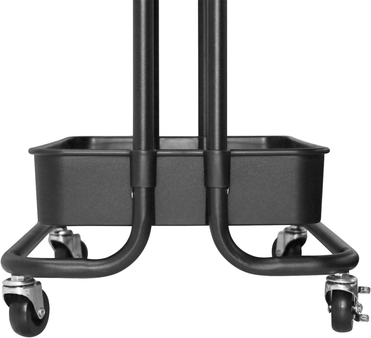 3 Tier Rolling Storage Cart with Tabletop, Practical Kitchen Storage Organizer Utility Service Cart on Wheels for Home Office - Black