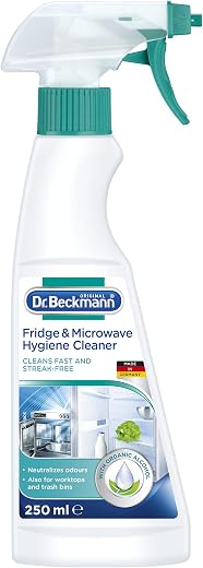 Dr. Beckmann Kitchen Cleaner for Fridge & Microwave Hygiene | Fridge Cleaning Spray Cleans Thoroughly and Neutralises Odours, 250ml