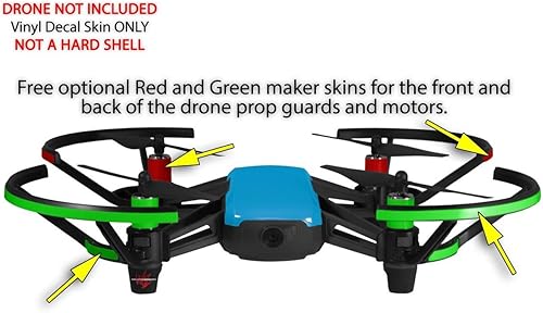 Miniatura 3 de Skin Decal Wrap 2 Pack for DJI Ryze Tello Drone Solids Collection Blue Neon Drone NOT Included